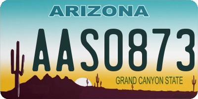 AZ license plate AAS0873
