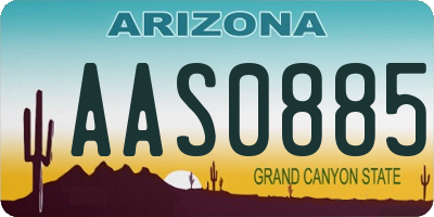 AZ license plate AAS0885