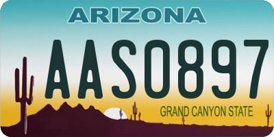 AZ license plate AAS0897