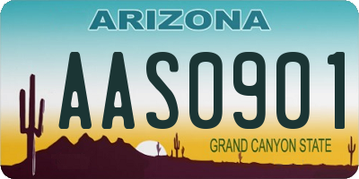 AZ license plate AAS0901