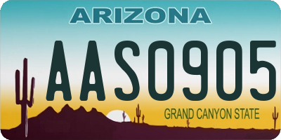 AZ license plate AAS0905