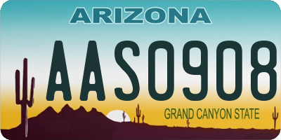AZ license plate AAS0908