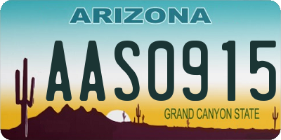AZ license plate AAS0915