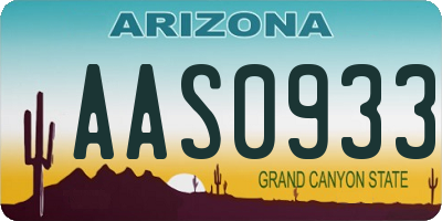 AZ license plate AAS0933