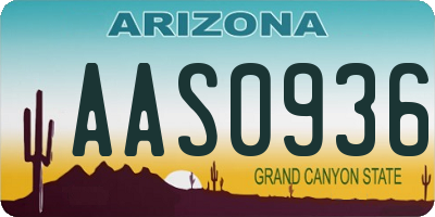 AZ license plate AAS0936