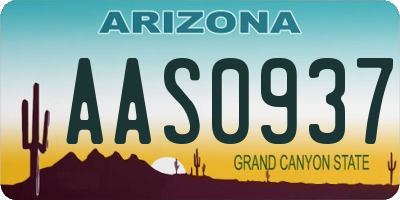 AZ license plate AAS0937