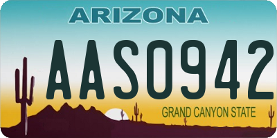 AZ license plate AAS0942