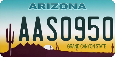 AZ license plate AAS0950