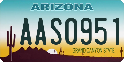 AZ license plate AAS0951