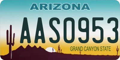 AZ license plate AAS0953