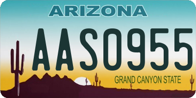 AZ license plate AAS0955