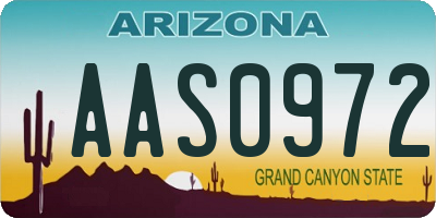 AZ license plate AAS0972