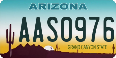 AZ license plate AAS0976