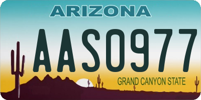 AZ license plate AAS0977