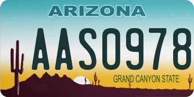 AZ license plate AAS0978