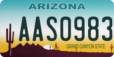 AZ license plate AAS0983