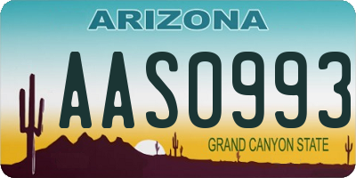 AZ license plate AAS0993