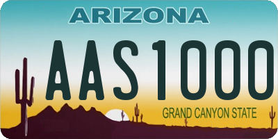 AZ license plate AAS1000