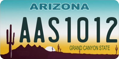 AZ license plate AAS1012
