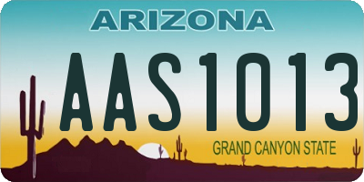 AZ license plate AAS1013