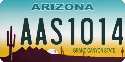 AZ license plate AAS1014