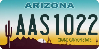 AZ license plate AAS1022