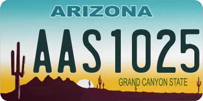 AZ license plate AAS1025