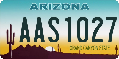 AZ license plate AAS1027