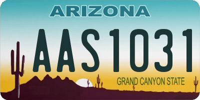 AZ license plate AAS1031