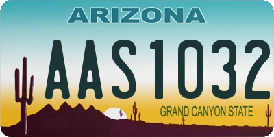 AZ license plate AAS1032