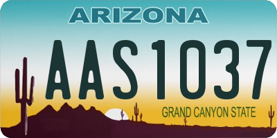 AZ license plate AAS1037