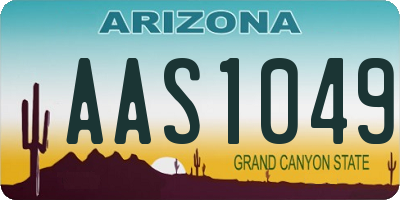 AZ license plate AAS1049