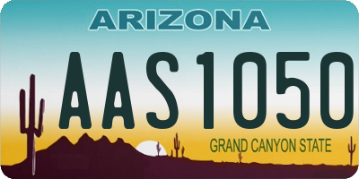 AZ license plate AAS1050