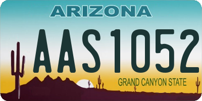 AZ license plate AAS1052