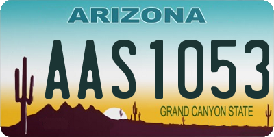 AZ license plate AAS1053
