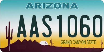 AZ license plate AAS1060