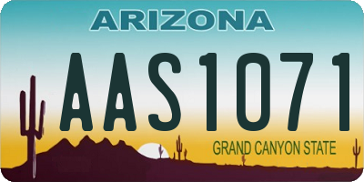 AZ license plate AAS1071