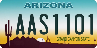AZ license plate AAS1101
