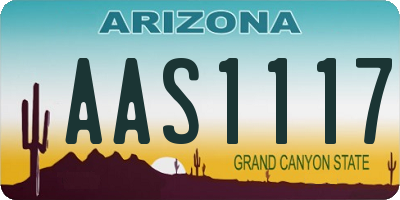 AZ license plate AAS1117