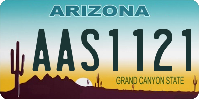 AZ license plate AAS1121