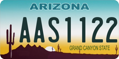 AZ license plate AAS1122