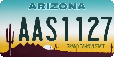 AZ license plate AAS1127