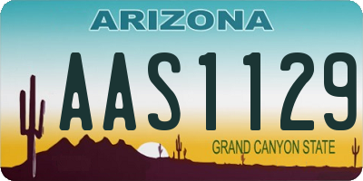 AZ license plate AAS1129