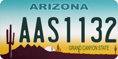 AZ license plate AAS1132