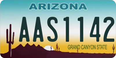 AZ license plate AAS1142