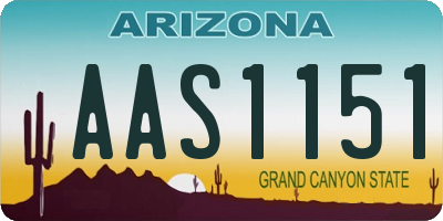 AZ license plate AAS1151