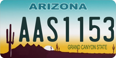 AZ license plate AAS1153
