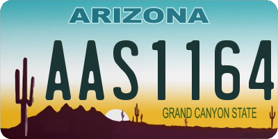 AZ license plate AAS1164