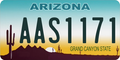 AZ license plate AAS1171