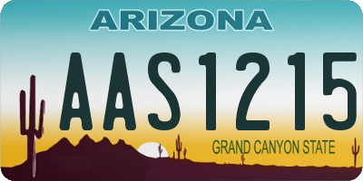 AZ license plate AAS1215